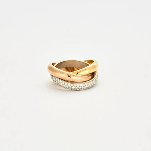 Bague 53 Cartier Trinity - Bague en or 18k et diamants 58 Facettes 66