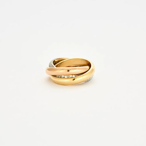 Bague 53 Cartier Trinity - Bague en or 18k et diamants 58 Facettes 66