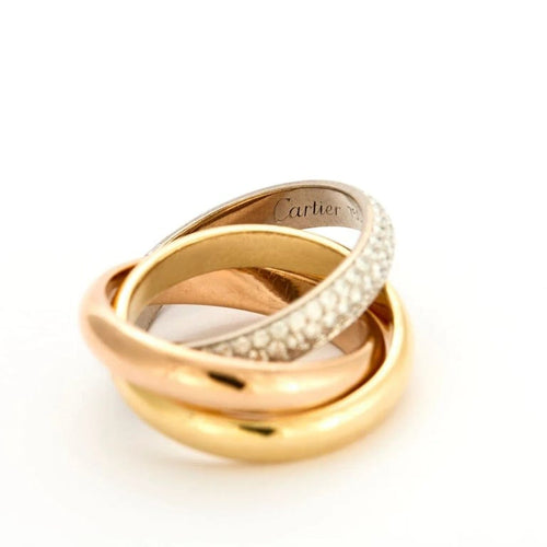 Bague 53 Cartier Trinity - Bague en or 18k et diamants 58 Facettes 66