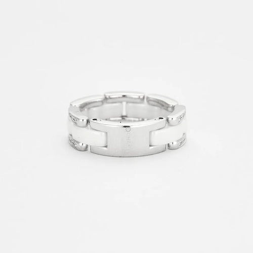 Bague 56 Chanel Ultra - Bague en or blanc 18k, céramique et diamants 58 Facettes