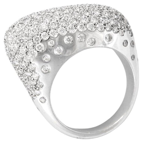 Bague 53 FRED Glory - Bague asymétrique en or blanc 18 k et diamants 58 Facettes