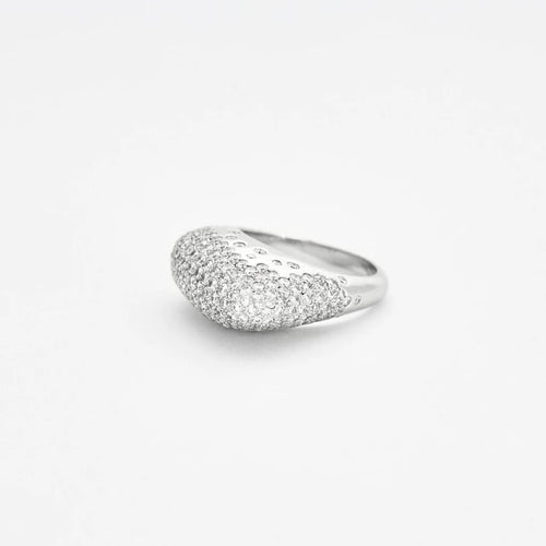 Bague 53 FRED Glory - Bague asymétrique en or blanc 18 k et diamants 58 Facettes