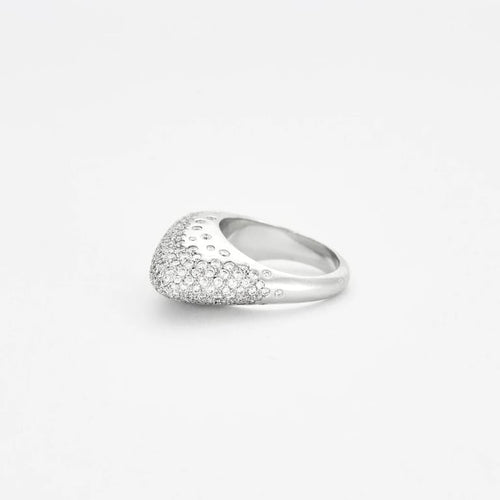 Bague 53 FRED Glory - Bague asymétrique en or blanc 18 k et diamants 58 Facettes