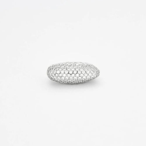 Bague 53 FRED Glory - Bague asymétrique en or blanc 18 k et diamants 58 Facettes