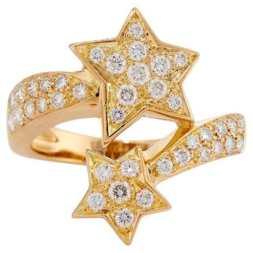Bague 51.5 CHANEL Comète Géode - Bague en or jaune 18k et diamants 58 Facettes
