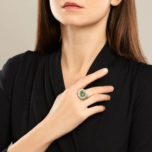 Bague 53 Dior Rose Bagatelle - Bague en or blanc 18k, tsavorites et diamants 58 Facettes