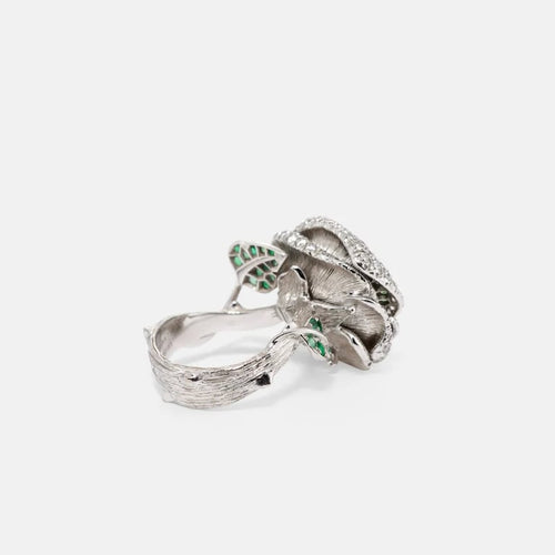 Bague 53 Dior Rose Bagatelle - Bague en or blanc 18k, tsavorites et diamants 58 Facettes