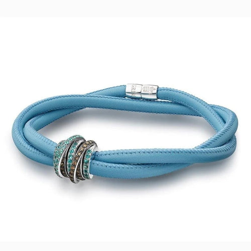 Bracelet De Grisogono Allegra - Bracelet en or blanc 18k, diamants champagne et tourmalines paraïba 58 Facettes