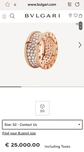 Bague 53 BVLGARI B.zero1 - Bague grand modèle en or rose et diamants 58 Facettes