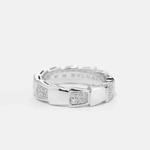 Bague 56 Bvlgari Serpenti - Bague en or blanc 18k et diamants 58 Facettes