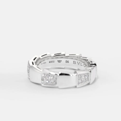 Bague 56 Bvlgari Serpenti - Bague en or blanc 18k et diamants 58 Facettes