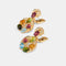 Boucles d'oreilles Bvlgari Astrale - Boucles d'oreilles en or jaune 18k et pierres de couleur 58 Facettes