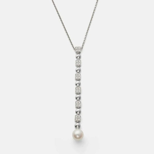 Collier Bvlgari Lucea - Collier en or blanc 18k perle et diamants 58 Facettes