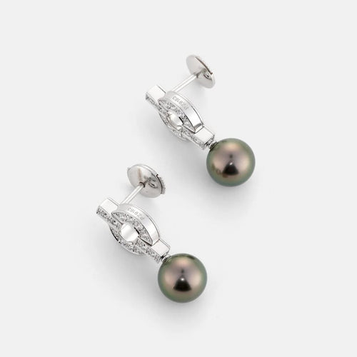 Boucles d'oreilles Cartier Himalaya - Boucles d’oreilles en or blanc 18k, perles et diamants 58 Facettes