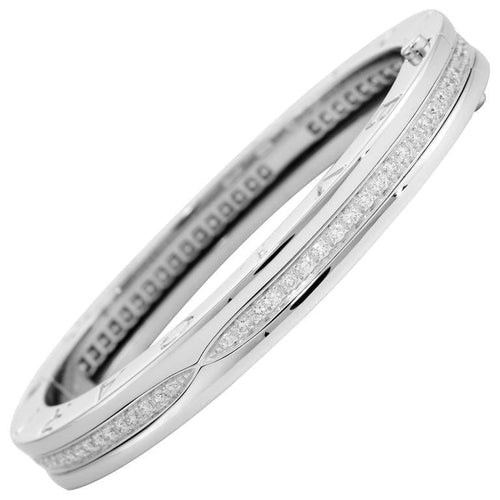 Bracelet Bvlgari B.Zero1 - Bracelet jonc en or blanc 18k et diamants 58 Facettes