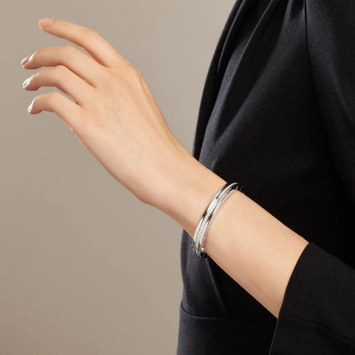 Bracelet Bvlgari B.Zero1 - Bracelet jonc en or blanc 18k et diamants 58 Facettes