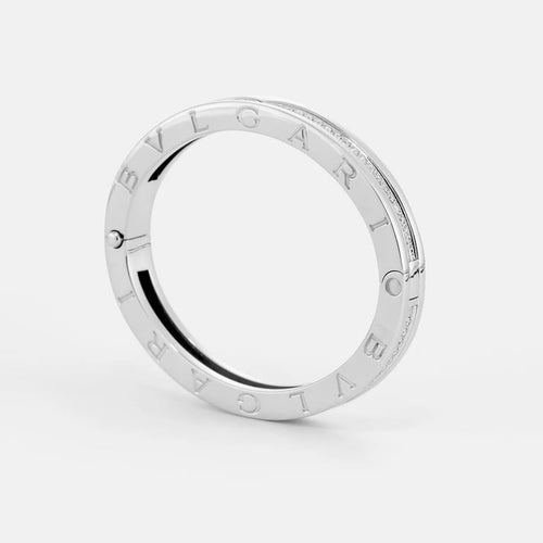Bracelet Bvlgari B.Zero1 - Bracelet jonc en or blanc 18k et diamants 58 Facettes