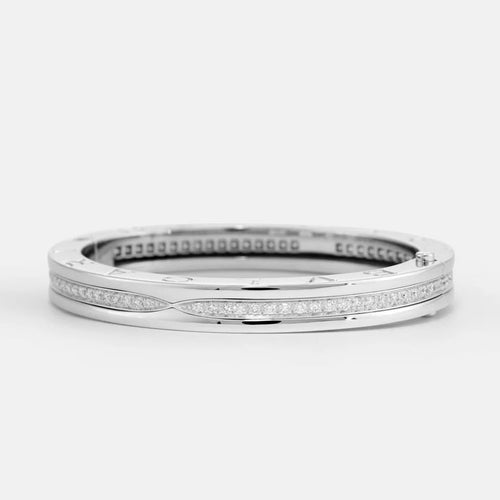 Bracelet Bvlgari B.Zero1 - Bracelet jonc en or blanc 18k et diamants 58 Facettes