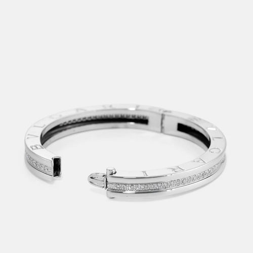 Bracelet Bvlgari B.Zero1 - Bracelet jonc en or blanc 18k et diamants 58 Facettes