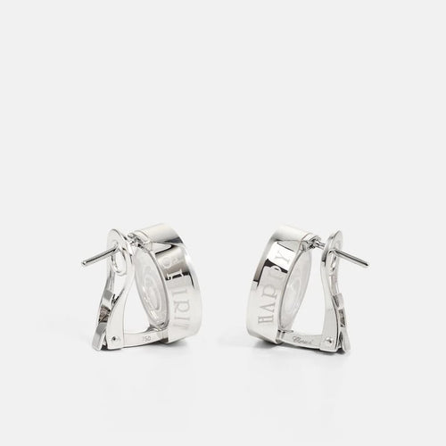 Boucles d'oreilles Chopard Happy Diamonds - Boucles d’oreilles en or blanc 18k et diamants 58 Facettes