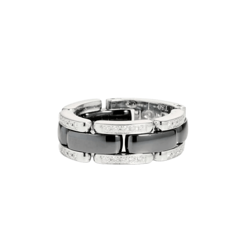 Bague 50 CHANEL Ultra - Bague en or blanc, céramique noire et diamants 58 Facettes
