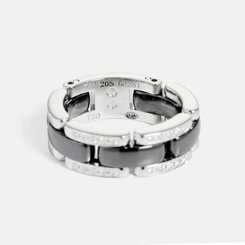 Bague 50 CHANEL Ultra - Bague en or blanc, céramique noire et diamants 58 Facettes