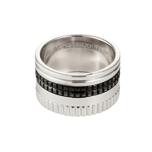 Bague 55 Boucheron Quatre Black Edition - Bague en or blanc 18k 58 Facettes