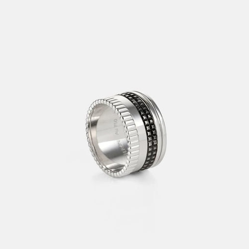 Bague 55 Boucheron Quatre Black Edition - Bague en or blanc 18k 58 Facettes