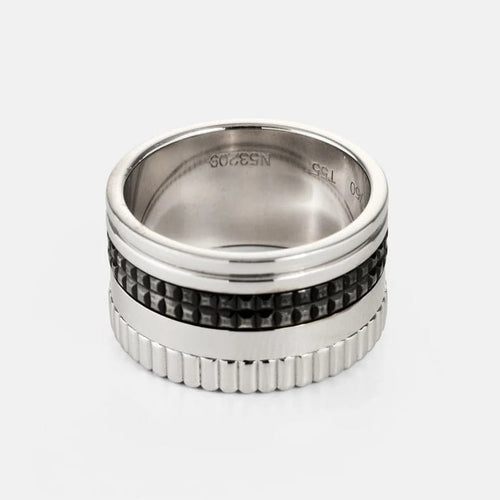 Bague 55 Boucheron Quatre Black Edition - Bague en or blanc 18k 58 Facettes