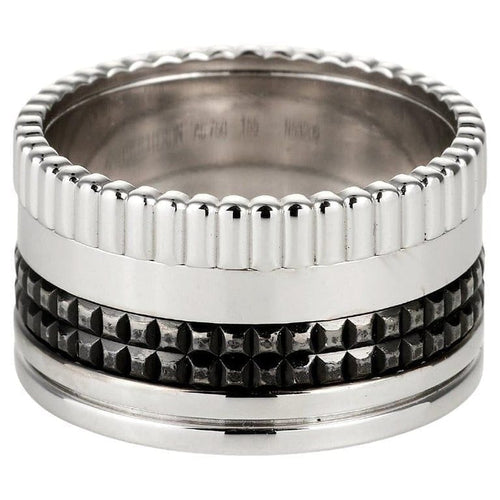 Bague 55 Boucheron Quatre Black Edition - Bague en or blanc 18k 58 Facettes