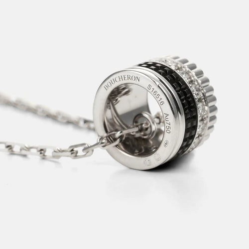 Collier Boucheron Quatre Black Edition - Collier en or blanc 18k et diamants 58 Facettes