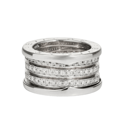 Bague 50 Bvlgari B.Zero1 - Bague en or blanc 18k et diamants 58 Facettes