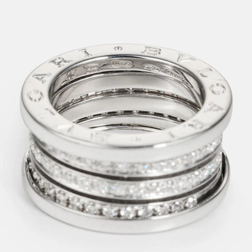 Bague 50 Bvlgari B.Zero1 - Bague en or blanc 18k et diamants 58 Facettes