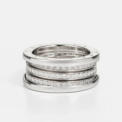 Bague 54 Bvlgari B.Zero1 - Bague en or blanc 18k et diamants 58 Facettes