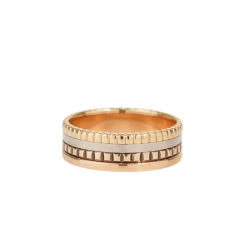 Bague 57 Boucheron Quatre - Bague en trois ors 18k et PVD marron 58 Facettes