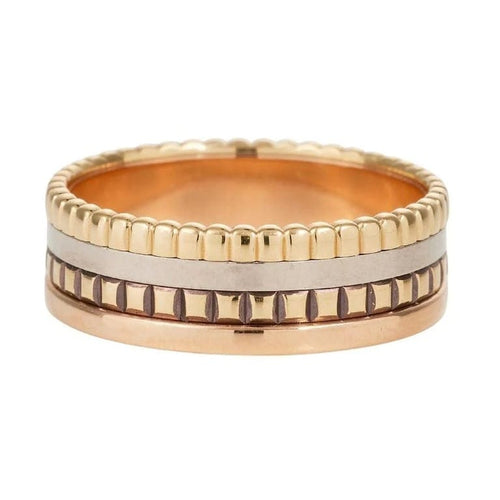 Bague 57 Boucheron Quatre - Bague en trois ors 18k et PVD marron 58 Facettes