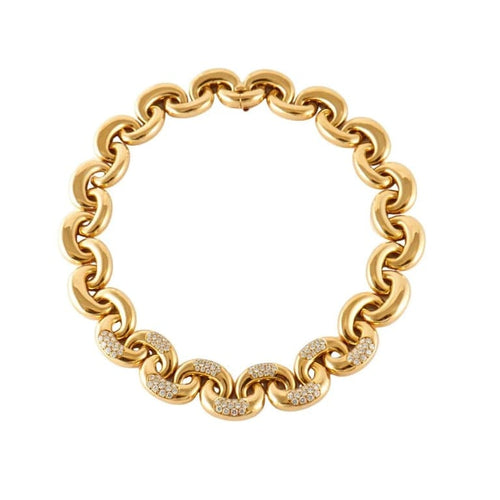 Collier Collier Vagues en or jaune et diamants 58 Facettes