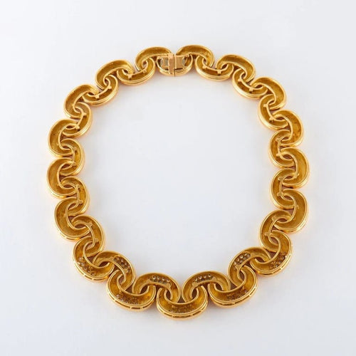 Collier Collier Vagues en or jaune et diamants 58 Facettes