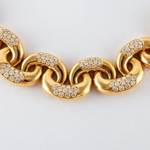 Collier Collier Vagues en or jaune et diamants 58 Facettes