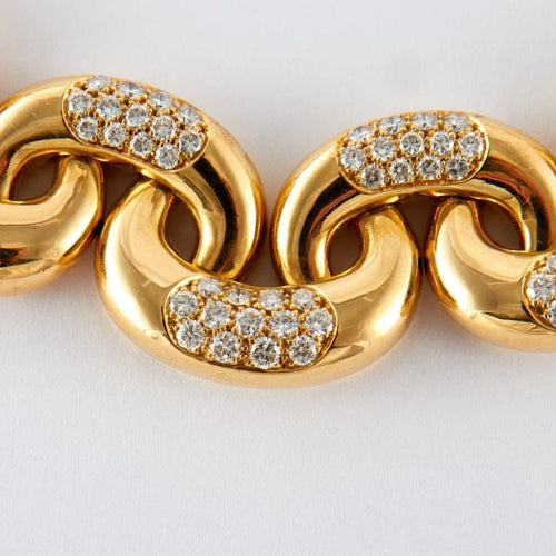 Collier Collier Vagues en or jaune et diamants 58 Facettes