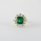 Bague 51 Bague marguerite en or jaune avec émeraude et diamants 58 Facettes