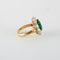 Bague 51 Bague marguerite en or jaune avec émeraude et diamants 58 Facettes