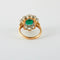 Bague 51 Bague marguerite en or jaune avec émeraude et diamants 58 Facettes