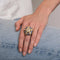 Bague 54.5 Bague étoile de mer en or jaune avec saphirs, diamants et pierres de lune 58 Facettes