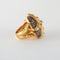 Bague 54.5 Bague étoile de mer en or jaune avec saphirs, diamants et pierres de lune 58 Facettes