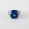 Bague 53 Bague en or gris 750 avec tanzanite et diamants 58 Facettes