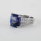 Bague 53 Bague en or gris 750 avec tanzanite et diamants 58 Facettes