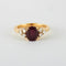 Bague 57.5 Bague en or jaune 750 avec rubis birman et diamants 58 Facettes