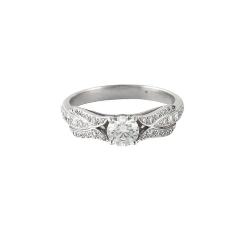 Bague 54 Bague tulipe en or gris 750 et diamants 58 Facettes