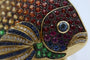 Broche Broche poisson arc-en-ciel en or jaune 18 carats, saphirs et diamants 58 Facettes